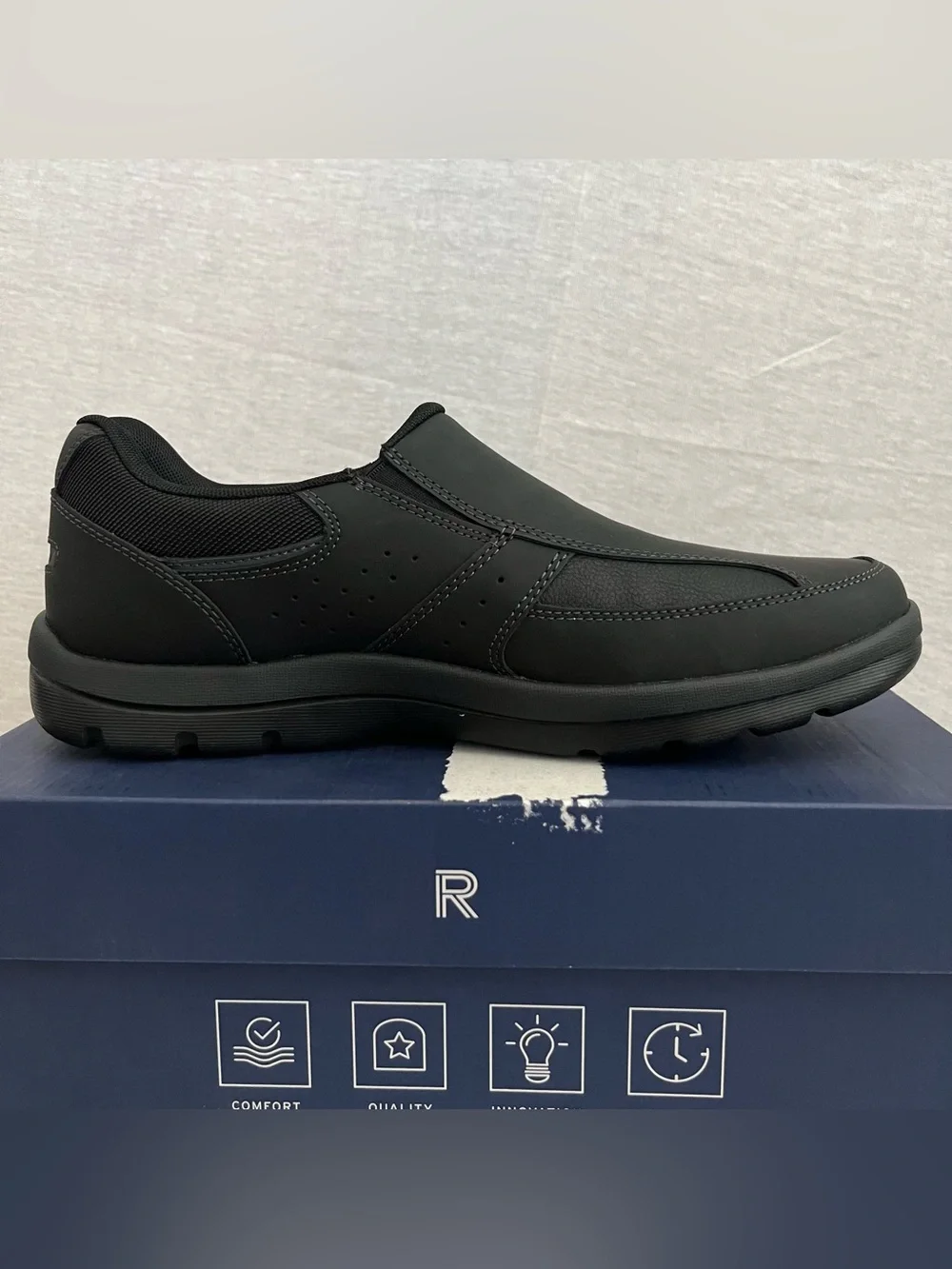 Rockport Get Your Kicks Slip-On Comfort Shoes - Black Leather